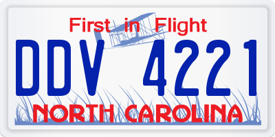 NC license plate DDV4221