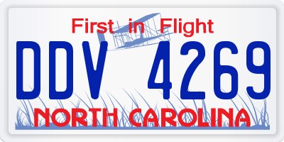 NC license plate DDV4269