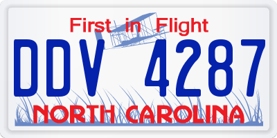 NC license plate DDV4287
