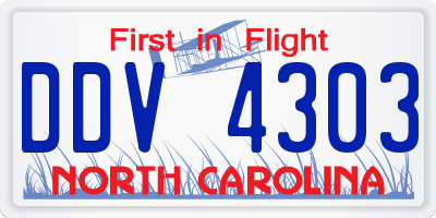 NC license plate DDV4303