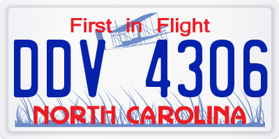 NC license plate DDV4306