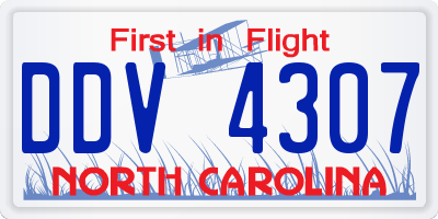 NC license plate DDV4307