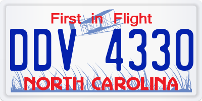 NC license plate DDV4330