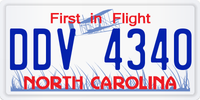 NC license plate DDV4340