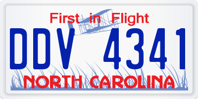 NC license plate DDV4341