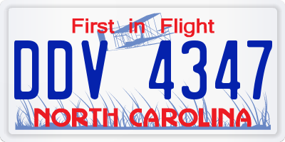 NC license plate DDV4347