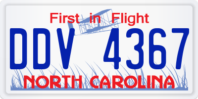 NC license plate DDV4367