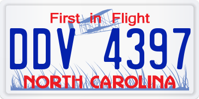 NC license plate DDV4397