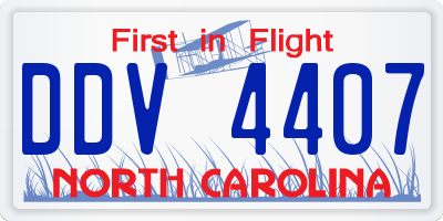 NC license plate DDV4407