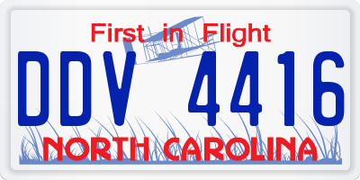 NC license plate DDV4416