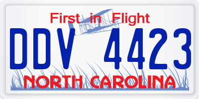 NC license plate DDV4423
