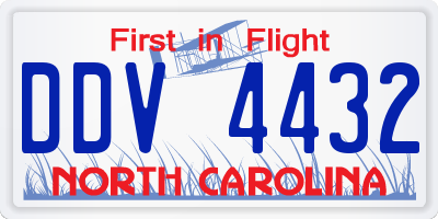 NC license plate DDV4432