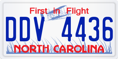 NC license plate DDV4436