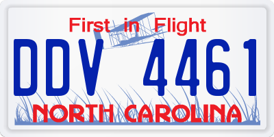 NC license plate DDV4461