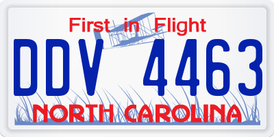 NC license plate DDV4463