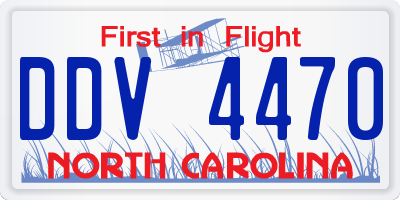 NC license plate DDV4470