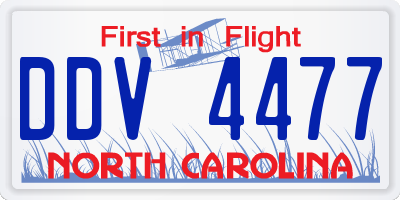 NC license plate DDV4477