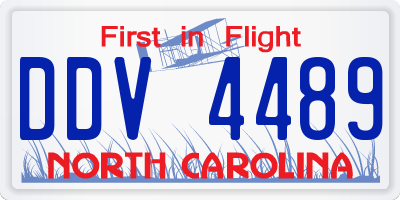 NC license plate DDV4489