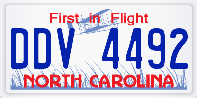 NC license plate DDV4492