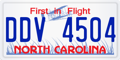NC license plate DDV4504