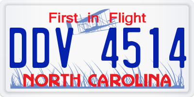 NC license plate DDV4514