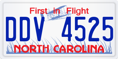 NC license plate DDV4525