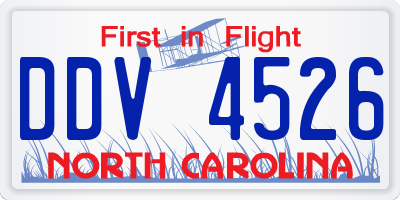 NC license plate DDV4526