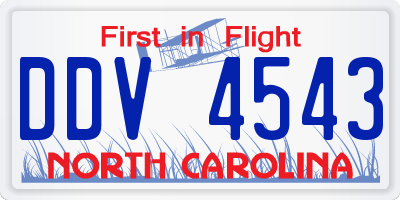 NC license plate DDV4543