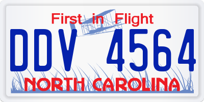 NC license plate DDV4564