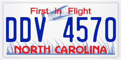 NC license plate DDV4570