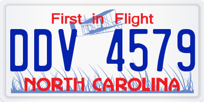 NC license plate DDV4579