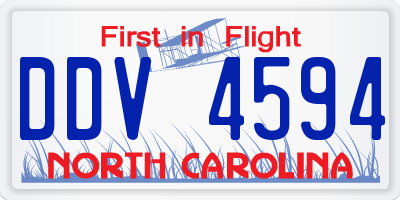 NC license plate DDV4594