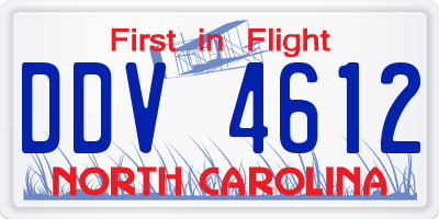 NC license plate DDV4612