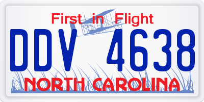 NC license plate DDV4638