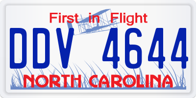 NC license plate DDV4644