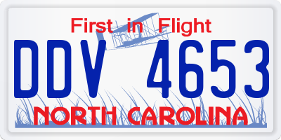NC license plate DDV4653
