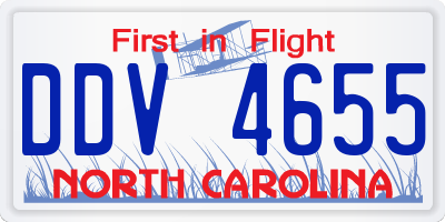 NC license plate DDV4655