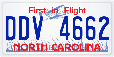 NC license plate DDV4662