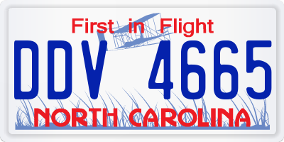 NC license plate DDV4665
