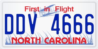 NC license plate DDV4666