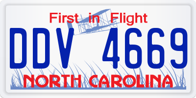 NC license plate DDV4669