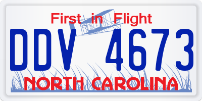 NC license plate DDV4673