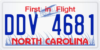 NC license plate DDV4681