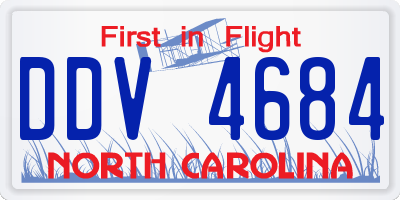 NC license plate DDV4684