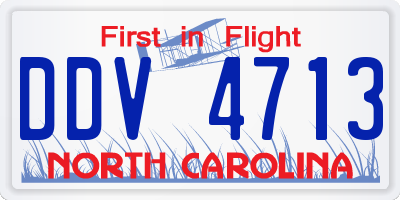 NC license plate DDV4713