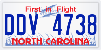 NC license plate DDV4738