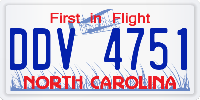 NC license plate DDV4751