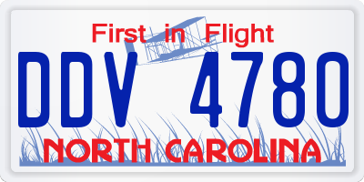 NC license plate DDV4780