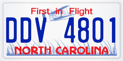 NC license plate DDV4801