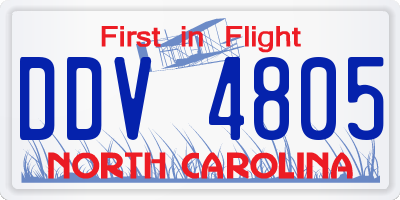 NC license plate DDV4805